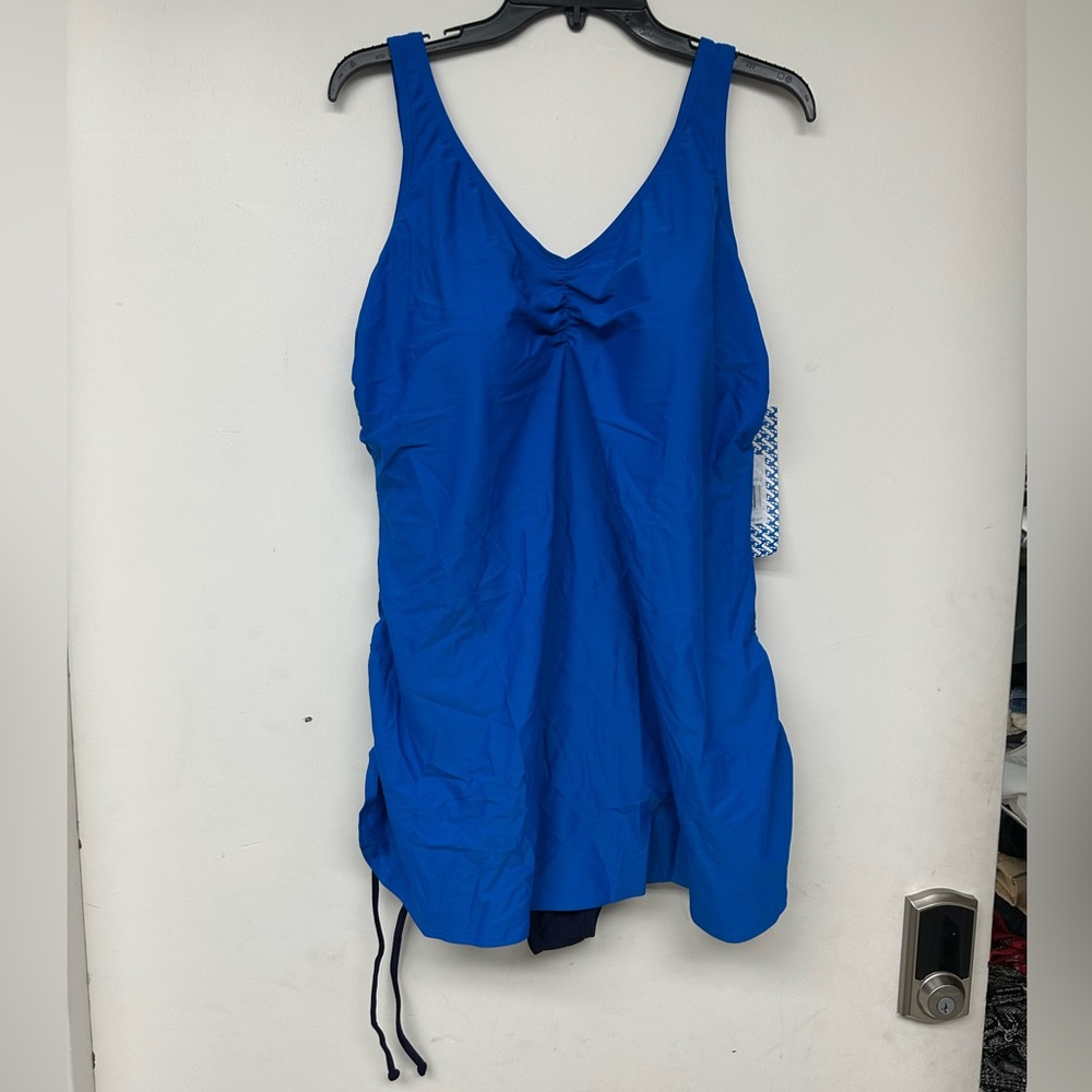 Sun & Sea Womens Horizon One Piece Swim Dress in Blue New With Tags - Picture 2 of 4